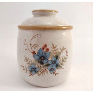 Mikasa Garden Club Day Dreams Flower Container Canister w/ Lid Blue Floral Japan